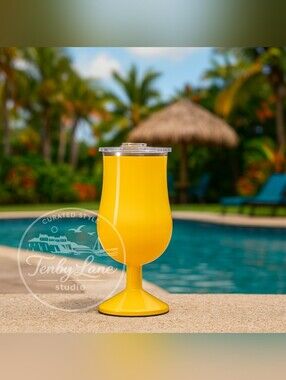 ORCA Poco Sunflower Yellow 17 oz Insulated Stainless Steel Cocktail Cup With Lid